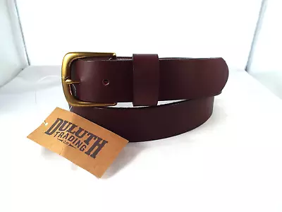 NWT Duluth Trading Co. Brown 3mm Leather 1 3/8  Everyday / Work Belt Sz 40 USA • $28