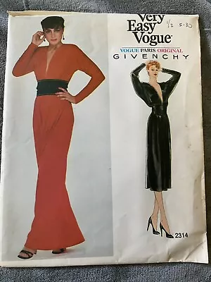 Vintage Vogue Paris Original  Givenchy  Pattern #2314 Size 12 • $29.95