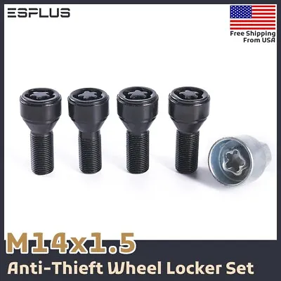 4 Volkswagen Wheel Lock 14x1.5 Black 28mm Fit Golf/ID/Jetta/Passat/Tiguan AM-Rim • $22.95