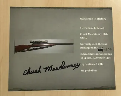 CHARLES CHUCK MAWHINNEY HAND SIGNED 8x10 PHOTO AUTOGRAPHED MILITARY SNIPER COA • $67.99