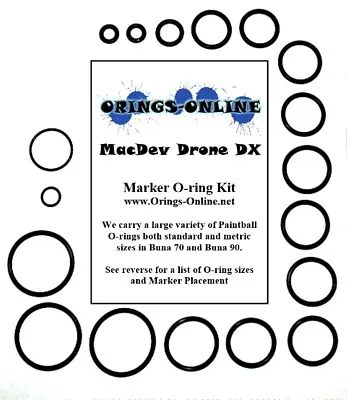 Macdev Drone DX Paintball Marker O-ring Oring Kit X 2 Rebuilds / Kits • $12.15