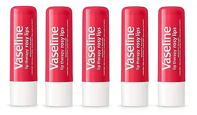 5 Pack Rosy Lips Vaseline Lip Therapy Lip Stick With Petroleum Jelly Total 5 • $12.95