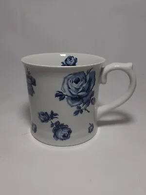 *KATIE ALICE* White Porcelain Blue Roses  Floral Large Mug • £6.99