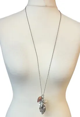 £7 • Buy Women's River Island Brown Gold Bronze Heart Beaded Costume Jewellery Necklace 