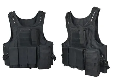 Military Army MOLLE Vest Tactical Plate Carrier Hunting Vest With Mag Pouches US • $43.99