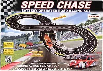 Speed Chase Battery Operated Road Racing Track Racing Set Slot Cars COMPLETE • $39.90