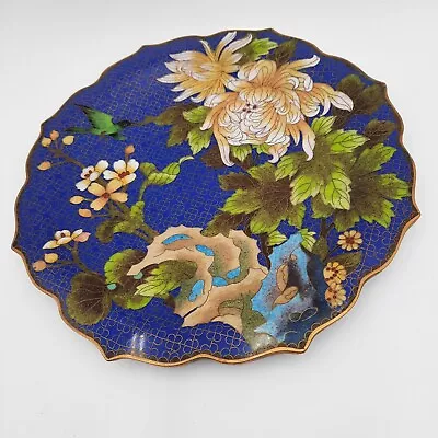 19th Century Japan - Golden Age-  Meizi  - Jingfa 9  Heavy Cloisonne' Plate • $92