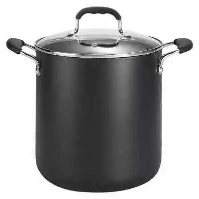 T-fal 12qt Stock Pot With Lid Simply Cook Nonstick Cookware Black • $43.19