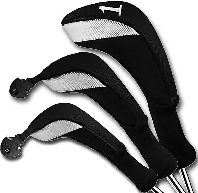 $25.99 • Buy Golf Club Head Covers Woods Driver Fairway Hybrid Interchangeable Number Tag