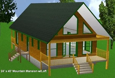 24x40MM Cabin W/Loft Plans Package Blueprints Material List • $59.95