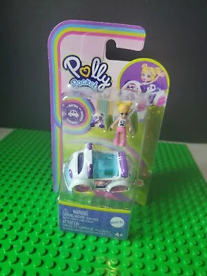 Polly Pocket PANDA Mini Car With Doll And Pet NEW • $7.50