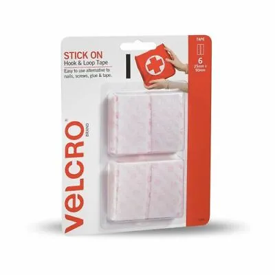 VELCRO® Brand 25 X 50mm Stick On Hook And Loop Tape - 6 Pack • $15.66