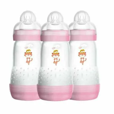 £20.49 • Buy MAM Easy Start Anti-Colic 3 X 260ml 2+ Months Pink Tiger Design BPA Free