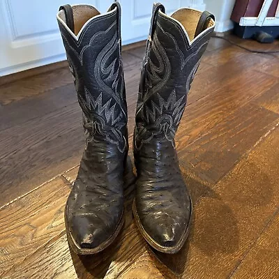 M.L. Leddy Size 9.5D Full Quill Ostrich Western Cowboy Boots • $375