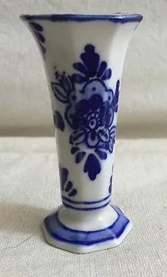 Vintage Delft Blau Mini Vase Blue Holland Windmill Amsterdam Floral Handpainted  • $18.90