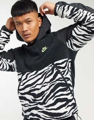 $39.33 • Buy Nike NSW Club Zebra Hoodie CZ0542 010 Black/White-Yellow New Men's Size Small