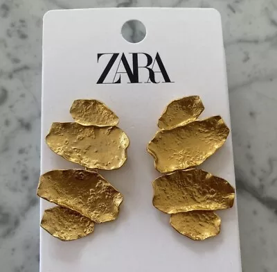 Zara Drop Gold Earrings  • £14