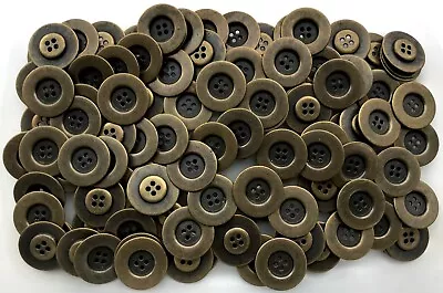 15mm 18mm 20mm 23mm Antique Aged Brass Metal 4 Hole Button Buttons Q279E-Q279H • £1.49