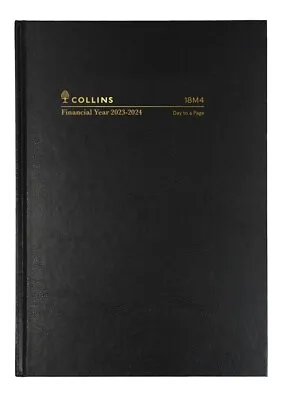 $29.95 • Buy Collins A5 2023/2024 Financial Year Diary Day To Page Diaries 18M4 P99 - Black