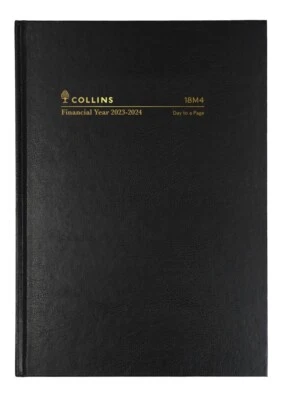 $29.95 • Buy Collins A5 2023/2024 Financial Year Diary Day To Page Diaries 18M4 P99 - Black