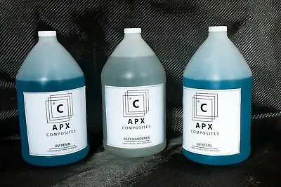 APX  UV EPOXY RESIN  3 Gallon FAST + 10 Yards Of  CARBON FIBER  2x2 Twill 3K • $590