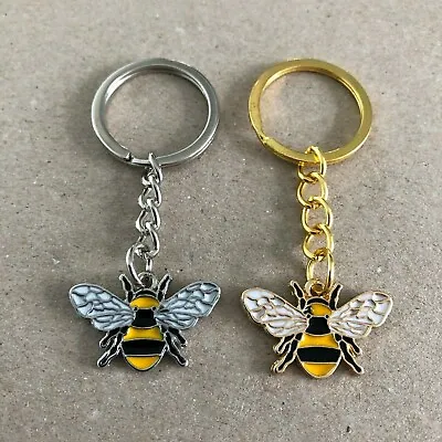 £3.25 • Buy Handmade Bee Key Ring Keychain Keyring Fob Bag Charm Bumble Bee Gold Silver Tone
