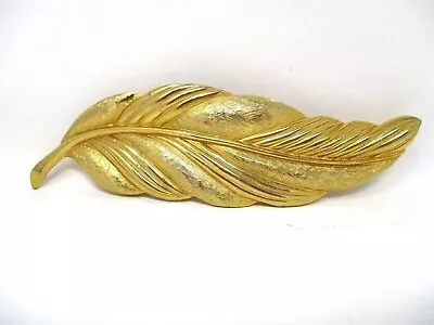 Vintage Mimi Di N Belt Buckle Large Womens Statement Feather 1984 80s 7in Gold • $128