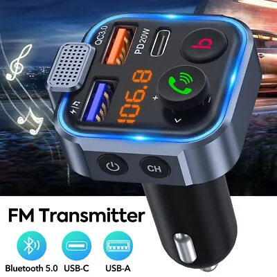 Wireless Car FM Transmitter Handsfree Kit Bluetooth MP3 Player Adapter Charger • $20.89