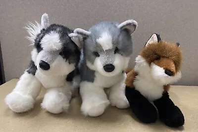 LOT OF 3 Douglas Cuddle Toys Husky Fox Dog Plush • $50