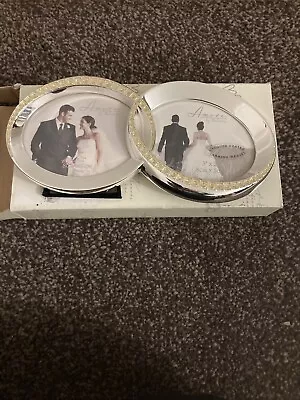 £3 • Buy Wedding Photo Frame Gift Ring Shaped Metal Silver New Boxed