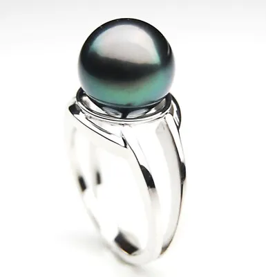 20% Off 10mm Tahitian Black Pearl Ring Pacific Pearls® Best Gifts For Girlfriend • $229