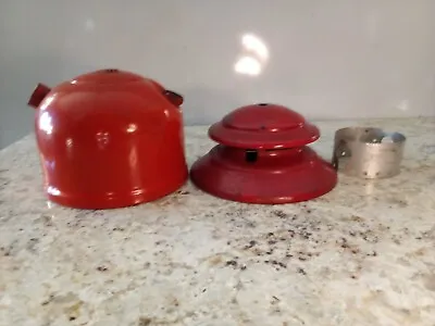 VINTAGE COLEMAN 200A RED LANTERN-1965 TOP Tank And Center Peice • $45