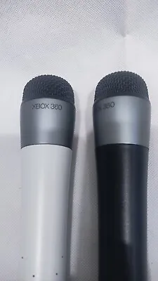 Pair Of Official Microsoft Xbox 360 Wireless Microphones - 1 X Black 1 X White • £9.99