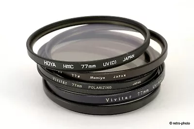 Five 77mm Filters (Polarizer Haze Skylight UV) B+W/Hoya/Mamiya/Vivitar Nice • $90.87