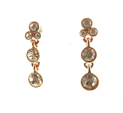 Givenchy 3 Stone Crystal Dangle Earrings 1 Inch • $34.73