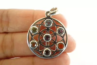 Multi-Gemstones Healing Chakra 925 Sterling Silver Pendant • $49