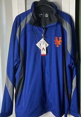 ANTIGUA  NY METS Size XXL Blue Full Zip Softshell Windbreaker Jacket Golf MLB • $89.99