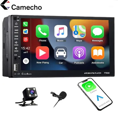 7''  Double 2Din Car Stereo Radio Apple/Android CarPlay Bluetooth Touch Screen • $39.99