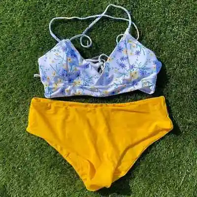 $30 • Buy Zaful Floral Yellow/White Bikini Size 2XL Ladies