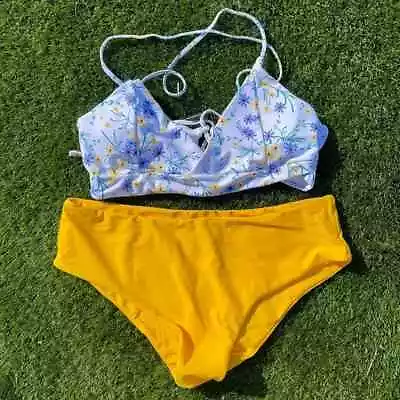 Zaful Floral Yellow/White Bikini Size 2XL Ladies • $30