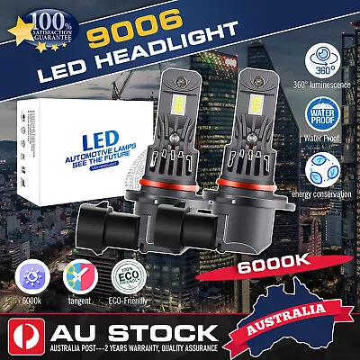 2x 9006 HB4 LED Headlight Globes Bulbs Kit Hi/Lo Beam 24000LM White 6000K • $38.99