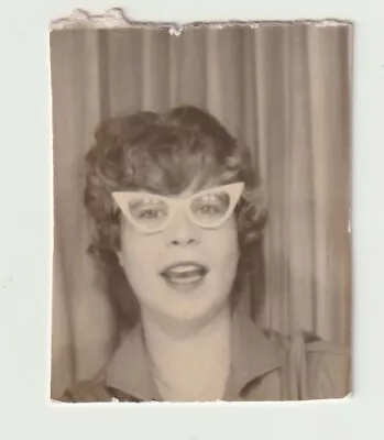 Vintage Photo Booth - Young Woman With Cat's Eye Glasses • $24.95