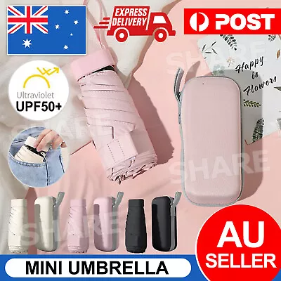 Windproof 6 Folding Ultra Light Umbrella Mini Pocket Umbrella Anti-UV Sun/Rain • $14.95