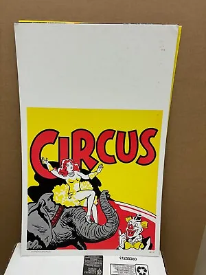 Vintage Undated Circus Poster 14 X22   Female On Elephant With Clown • $5.77