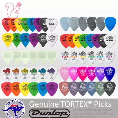 $5.99 • Buy 3xGenuine Jim Dunlop Guitar Picks🐢TORTEX FLEX GATOR FLOW Pick Plectrum Mediator