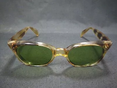 VINTAGE RETRO 1960s GREEN LENS GLASSES SUNGLASSES • $115.20