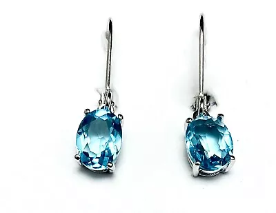 E10608L Mt St Helens Blue Helenite Sterling Silver Dangle Earrings Gift For Her • $32