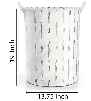 Glampers Collapsible Laundry Basket Gold Cotton Linen Waterproof Lining Large • £13.42