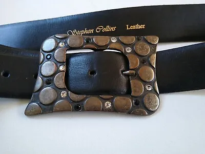 £12 • Buy Stephen Collins Ladies Leather Diamonte Studded Belt Size36-40 