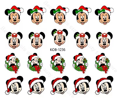 Nail Art Water Transfer Stickers Decal Mickey Mouse Christmas KoB-1236 • $3.09